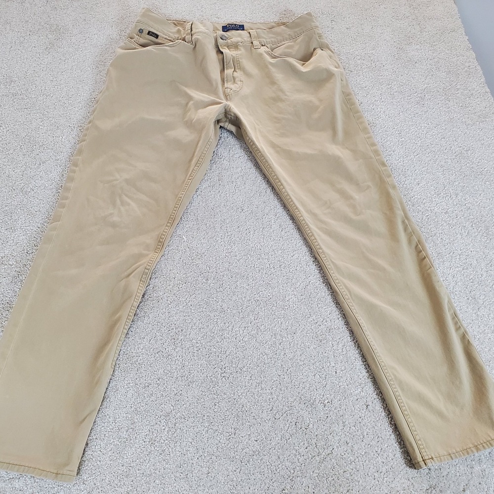 Polo Ralph Lauren Men's Jeans Size 33X30 Actually Measures 34X28 Tan - Picture 2 of 15